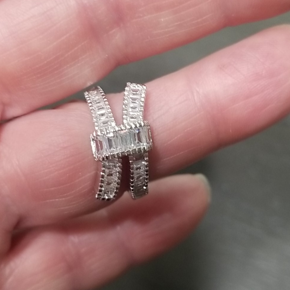 Simulated diamond baguette ring NWT